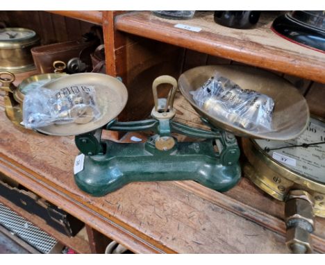 A vintage set of scales with weights 