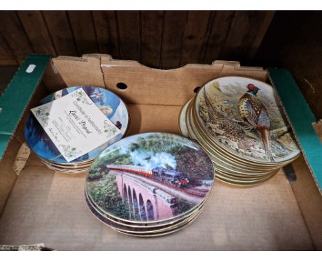 Decorative plates - 8 oval plates featuring steam trains, a set of 12  ‘Gamebirds of the World’ by Franklin Porcelain, a set 