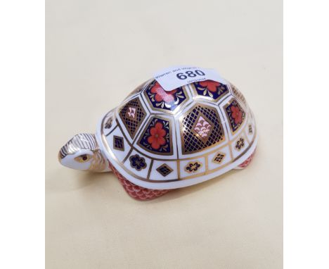 Royal Crown Derby paperweight ‘Tortoise’ with ceramic stopper. 
