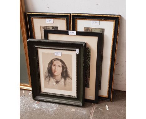 Five framed prints comprising pair of 19th century sporting scene coloured engravings, coloured etching after Maurice Jacques
