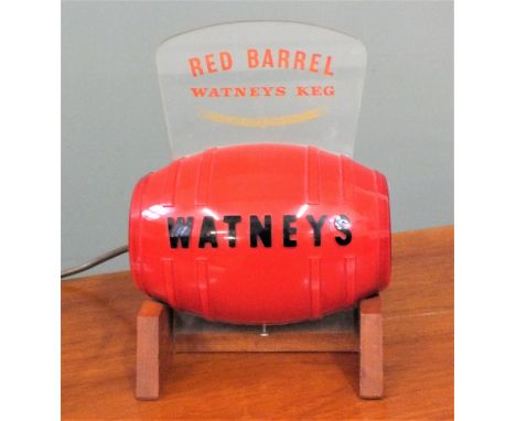 A 1950's Watney Ale red barrel light. This item is sold as a Collectors item only and has not been subject to an electrical s