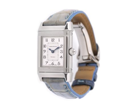 Jaeger-LeCoultre Reverso wristwatch, women, adorned with diamonds, reference 266.8.44, manual winding movement. Double dial: 