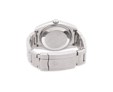 Rolex Oyster Perpetual wristwatch, women, reference 114200, manual winding movement. Tiffany Blue Custom Dial, luminescent in