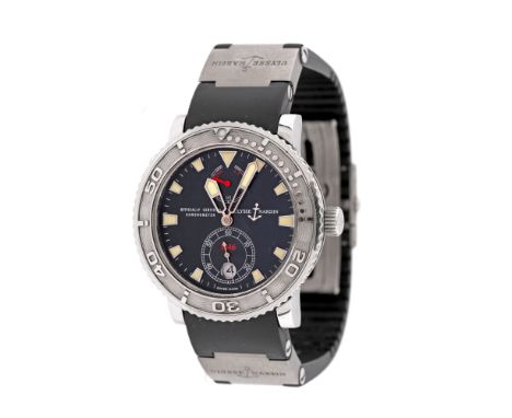 Ulysse Nardin Marine Diver Chronometer wristwatch, men, reference 263-55, automatic movement, rotating bezel. Black dial, lum