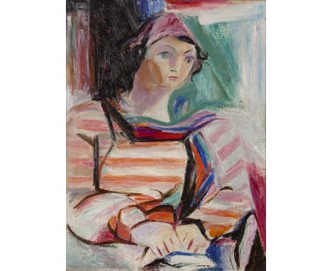 May Guinness (1863-1955)Portrait of a WomanOil on canvas, 84 x 61cm (33 x 24'')Exhibited: Dublin, IMMA, 'Analysing Cubism', F