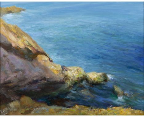 Paul Kelly (b.1968)Rocks and Sea, Scotch Point, LambayOil on board, 40 x 50cm (15¾ x 19½)Signed, inscribed and dated (20)'04 
