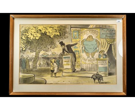 Edward Ardizzone CBE, RA (1900-1979) ''The Fattest Woman in the World,  Lithograph'' (1956) Lithograph, 17 x 28 Inches, Mount