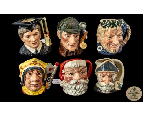 Royal Doulton - Collection of ( 6 ) Assorted Ceramic Small Character Jugs. All 1st Quality and Mint Condition. Comprises 1/ '