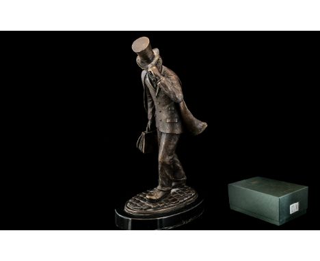 Paul Horton (contemporary), 'Man Of Mystery', bronze sculpture, Limited Edition Of 50 Numbered 42. Height 10¼ Inches.  Origin