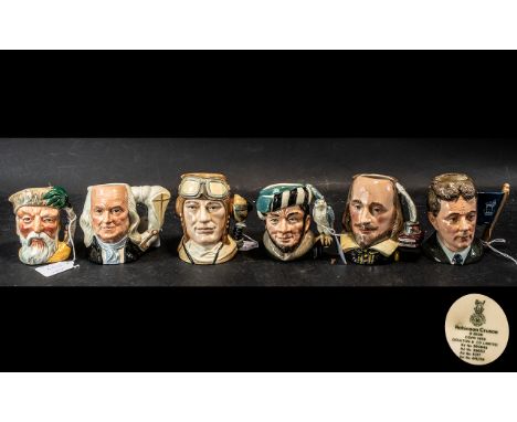 Royal Doulton Collection of Hand Painted - Small Ceramic Character Jugs. Comprises 1/ Shakespeare, D6938. Designer W.K.Harper