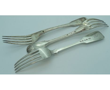 1 SILVER DINNER FORK + 2 OTHERS 