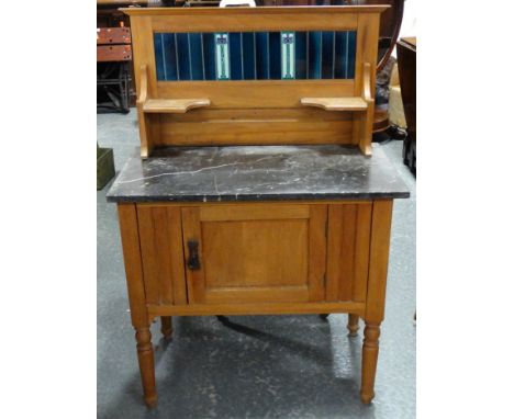 MARBLE TOP TILE BACK WASHSTAND 