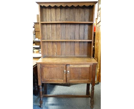 OAK OPEN SHELF DRESSER 