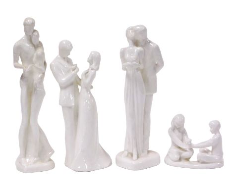 Four Royal Doulton porcelain Images figures, comprising Happy Anniversary HN3254, First Love HN2747, Congratulations HN3351, 