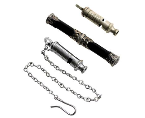 A Victorian ebony and silver mounted City Auditor's Baton, embossed at the ends with the coat of arms of the City of Edinburg