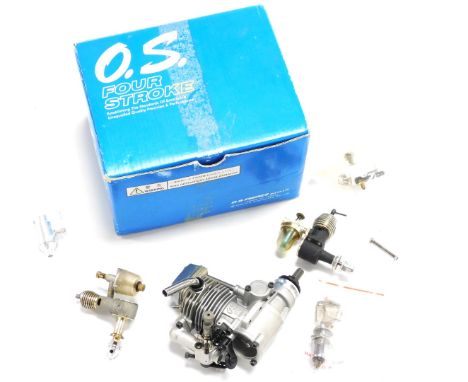 An OS Engines MFG Company Limited four stroke engine, FS 26S, 34100, boxed.
