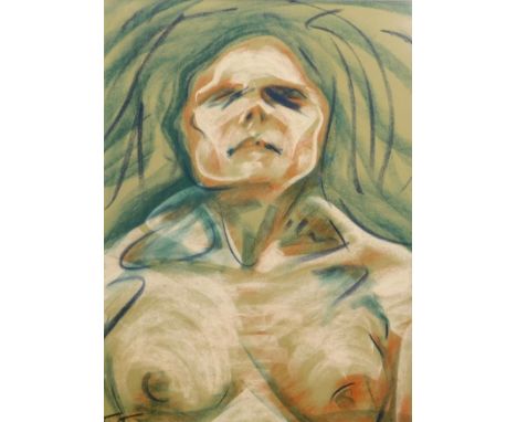 After Frank McFadden (Scottish b.1972). Female portrait, half length, colour print, 60cm x 45cm.  NB. We have specific vendor