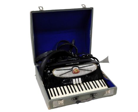 A Zenocelle Castelfidardo piano accordion, 120 button, cased.