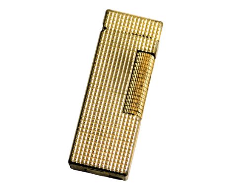 A Dunhill gold plated pocket lighter, 6cm high.
