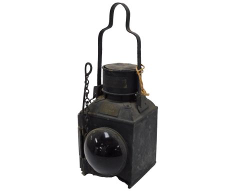 An LNER CMW &amp; W Dept. EPT Lincoln 2 railway lamp, 50cm high.