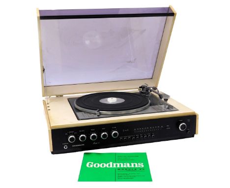 A Goodmans model 80 music centre, with stereo radio, amplifier and turntable unit, with operating instructions.  Buyer Note: 