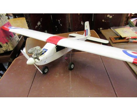 Mid 20th Century remote controlled model aircraft, with petrol engine, marked MDS (at fault) 
