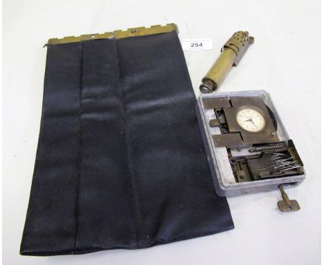 Coventry Watches Limited Maclok part bookmakers clock with bag (at fault), together with an Imco Samum brass early 20th Centu