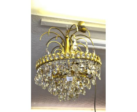 Brass and glass circular four tier light fitting 