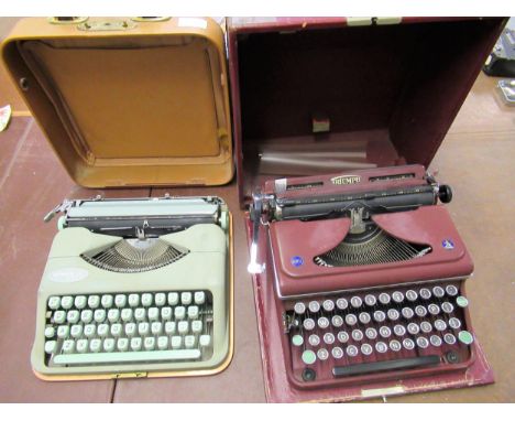 Triumph Vintage portable typewriter, together with a Hermes ' Baby ' portable typewriter 