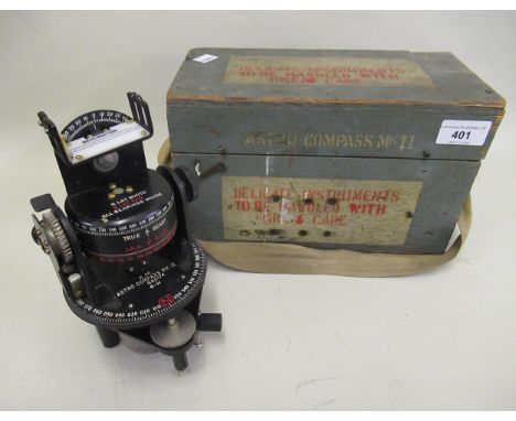 1944 British Astro compass in original box, with strap 
