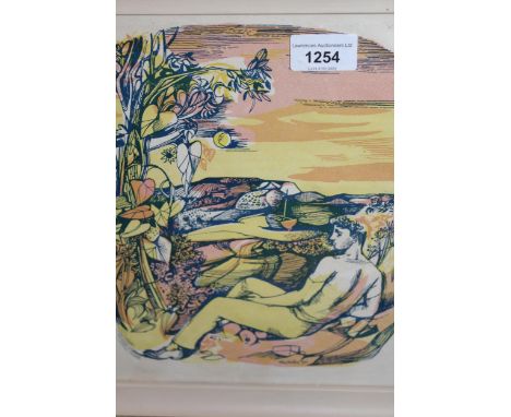 After John Minton, lithograph of a young man seated in a landscape, signed and dated, 1946 in the plate, 26cms x 22cms 