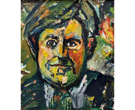 John Bratby, oil on canvas, portrait of Sir Bernard Ingham, 41cm x 35.5cm (Provenance: From the private collection of Sir Ber