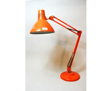 Thousand & One Lamps Limited, orange metal Anglepoise style lamp 