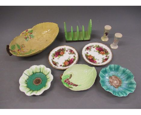 Pair of Shelley Art Deco trinket dishes, small quantity of Carltonware and other items 