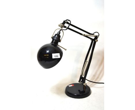 Black metal Anglepoise style lamp 