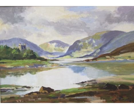 A collection of pictures of Irish interest, including WR Knox (20th century British) - Donegal landscape, oil on board, signe
