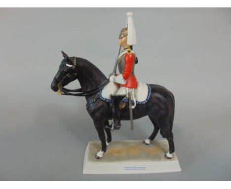 A Goebel model of a Trooper of the Life Guards in the Mounted Review Order, 33cm tall approx
