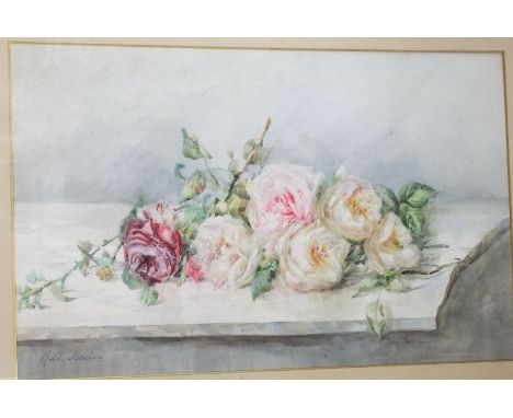 Rita Sevici? (Early 20th century) - Study of roses, watercolour on paper, signed, 43 x 68cm, an early 20th century study of a