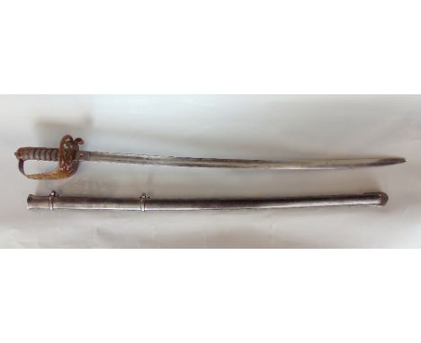 Royal Engineers officers 1857 pattern sword and scabbard, the blade by Landon &amp; Morland 17 Jermyn Street, London