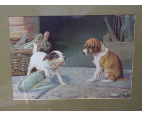 William Henry Hamilton Trood (1848-1899) - Uncorking the Bottle and a Surprising Result (pair) humorous coloured prints of pu
