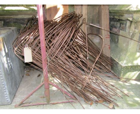 A quantity of light steel plant stakes of curved form (2 sizes)
