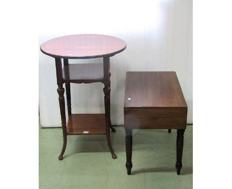 A 19th century mahogany bidet complete with ceramic liner and raised on partially ring turned and tapered supports, together 