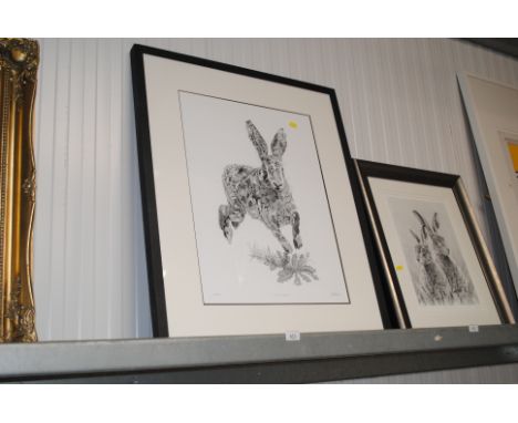 Jon Tremaine, signed limited edition print entitled 'Running Hare' 