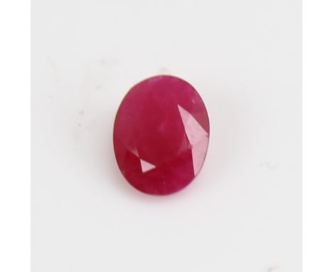 A 2.27ct unmounted oval mixed-cut ruby, dimensions: 9.10mm x 7.14mm x 3.73mm, with IGL CertificateNo major chips or damage, q