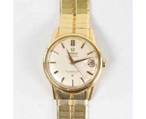 OMEGA - a Vintage 18ct gold Constellation Calendar automatic chronometer wristwatch, ref. 886, circa 1960s, silvered dial wit