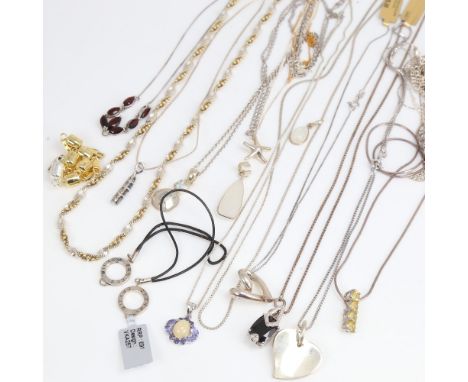 Various silver jewellery, including necklaces, 144g grossLot sold as seen unless specific item(s) requested 