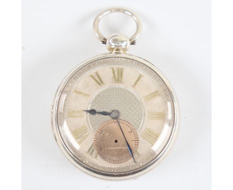 A 19th century silver-cased open-face keywind Marine Chronometer deck pocket watch, by John Frodsham of Enfield, engine turne