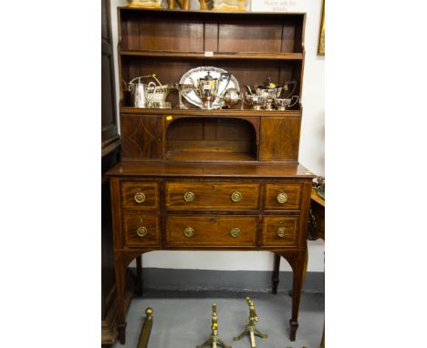 GEORGIAN INLAID SIDE CABINET WITH SHELF BACK