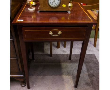 INLAID LAMP TABLE WITH DRAWER