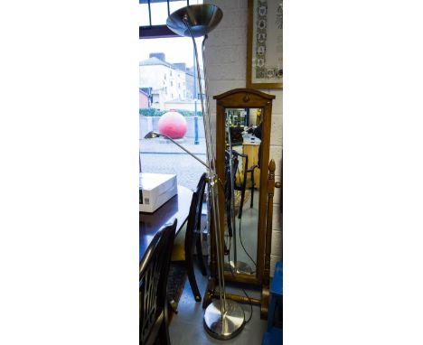 MODERN PINE CHEVAL MIRROR + MODERN STANDARD LAMP